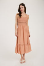 Load image into Gallery viewer, Smocked Ruffle Detail Sleeveless Midi Dr
