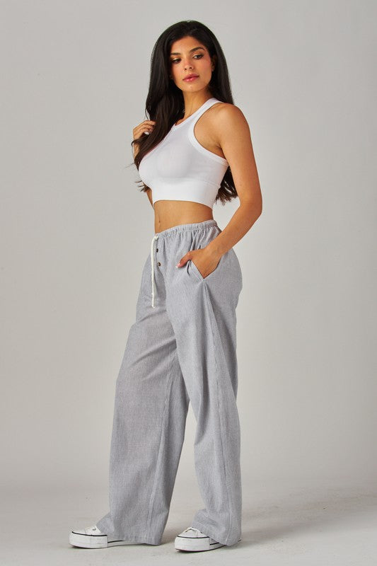 Pinstripe Pocket Boxer Pants