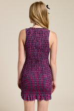 Load image into Gallery viewer, Smocked Plaid Mini Dress With Ruffle Hem

