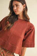 Load image into Gallery viewer, Tie Back Stretch Denim Top
