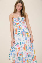 Load image into Gallery viewer, Summer Print Pleated Back Bow Midi Dress
