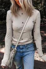 Load image into Gallery viewer, Floral Ribbed Long Sleeve Top
