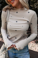 Load image into Gallery viewer, Floral Ribbed Long Sleeve Top
