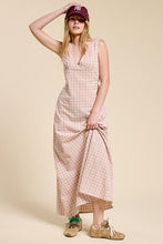 Load image into Gallery viewer, Plaid Sleeveless Maxi Dress W Adjustable
