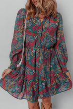 Load image into Gallery viewer, Floral Frill V Neck Puff Sleeve Ruffle M
