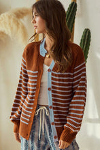 Load image into Gallery viewer, Striped Button Down Cardigan Sweater
