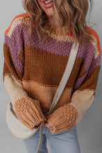 Load image into Gallery viewer, Cropped Colorblock Knitted Sweater
