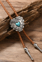 Load image into Gallery viewer, Heart Turquoise Leather Cord Sweater Nec
