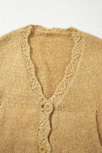 Load image into Gallery viewer, Scallop V Neck Buttoned Front Cardigan
