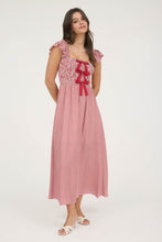 Load image into Gallery viewer, Plaid Smocked Front Bow Detail Midi Dress
