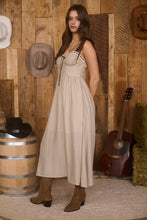 Load image into Gallery viewer, Plaid Ribbon Tie Strap Corset Midi Dress
