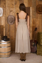 Load image into Gallery viewer, Plaid Ribbon Tie Strap Corset Midi Dress
