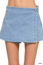Load image into Gallery viewer, Wrap Front Skort Denim
