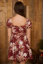 Load image into Gallery viewer, Floral Ruffle Trim Velvet Front Tie Mini
