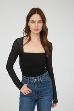 Load image into Gallery viewer, Ruched Waist Square Neck Long Sleeve Kni
