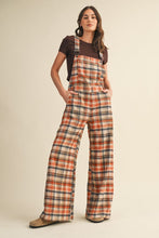 Load image into Gallery viewer, Plaid Patch Pocket Wide Leg Woven Jumpsu
