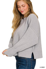Load image into Gallery viewer, Wide Neck Band Drop Shoulder Sweater
