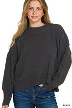 Load image into Gallery viewer, Wide Neck Band Drop Shoulder Sweater
