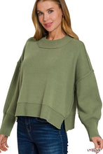 Load image into Gallery viewer, Wide Neck Band Drop Shoulder Sweater

