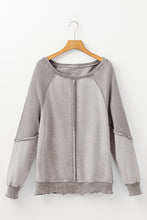 Load image into Gallery viewer, Waffle Patchwork Exposed Seam Sweatshirt
