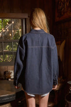 Load image into Gallery viewer, Dark Denim Button Down Long Sleeve Shirt
