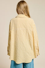 Load image into Gallery viewer, Gingham Print Oversized Button-down Shir
