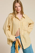 Load image into Gallery viewer, Gingham Print Oversized Button-down Shir
