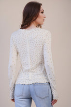 Load image into Gallery viewer, Floral Printed Lettuce Hem Fitted Knit T
