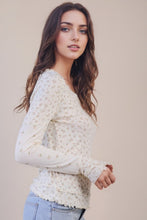 Load image into Gallery viewer, Floral Printed Lettuce Hem Fitted Knit T
