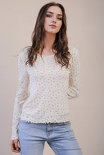 Load image into Gallery viewer, Floral Printed Lettuce Hem Fitted Knit T
