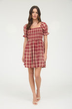 Load image into Gallery viewer, Plaid Corset Front Tie Sleeveless Midi D
