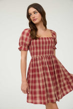 Load image into Gallery viewer, Plaid Corset Front Tie Sleeveless Midi D
