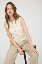 Load image into Gallery viewer, Raw Edge Button Down Knit Cardigan Vest
