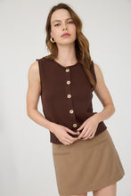 Load image into Gallery viewer, Raw Edge Button Down Knit Cardigan Vest
