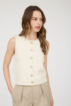 Load image into Gallery viewer, Raw Edge Button Down Knit Cardigan Vest
