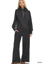 Load image into Gallery viewer, Ribbed High Neck Half Zip Pullover &amp; Pan
