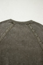 Load image into Gallery viewer, Lace Applique Mineral Wash Baggy Sweatshirt
