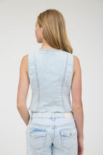 Load image into Gallery viewer, V Neck Sleeveless Button Down Denim Vest
