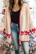 Load image into Gallery viewer, Bow Pattern Textured Open Front Baggy Cardigan
