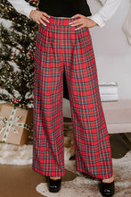 Load image into Gallery viewer, Festive Plaid Wide Leg Pull On Pants
