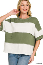 Load image into Gallery viewer, French Terry Color Block Exposed Seam To
