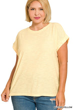 Load image into Gallery viewer, Plus Slub Cuffed Sleeve Tee
