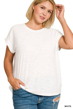 Load image into Gallery viewer, Plus Slub Cuffed Sleeve Tee
