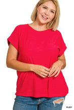 Load image into Gallery viewer, Plus Slub Cuffed Sleeve Tee
