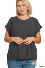 Load image into Gallery viewer, Plus Slub Cuffed Sleeve Tee
