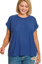 Load image into Gallery viewer, Plus Slub Cuffed Sleeve Tee
