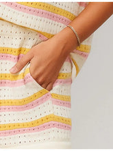 Load image into Gallery viewer, Color block Stripe Short Sleeve Shorts S
