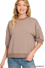 Load image into Gallery viewer, Striped Contrast Trim Rib Banded Top
