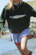 Load image into Gallery viewer, Fish Motif Crewneck Sweater
