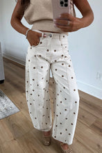 Load image into Gallery viewer, Polka Dot Straight-leg Jeans

